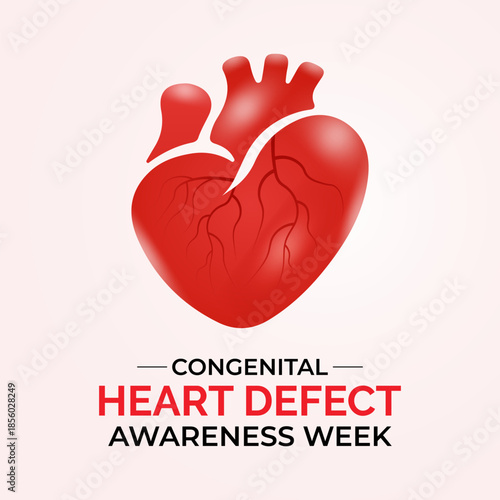 Congenital Heart Defects Awareness Week observed in February. Medical holiday concept background suitable for banners, posters, cards, and placards with clear text space and standard color palette.