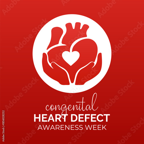 Congenital Heart Defects Awareness Week observed in February. Medical holiday concept background suitable for banners, posters, cards, and placards with clear text space and standard color palette.