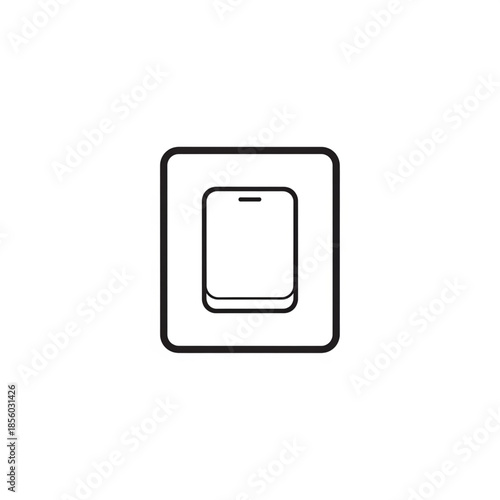 Light Switch Outline Icon Flat Vector Illustration Isolated on White Background