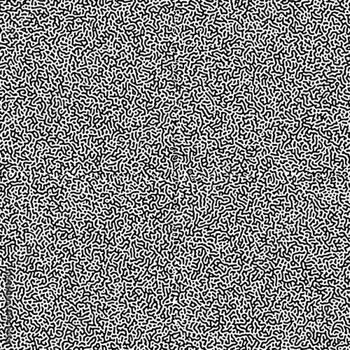 Seamless black diffusion reaction pattern. Organic shapes, lines. Background black and white looking, abstract. Abstract seamless pattern background. Vector turing. Nature textured.