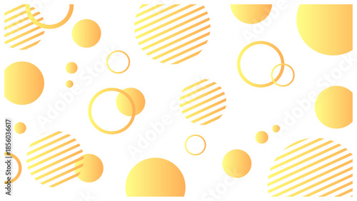 ポップな円のメンフィス背景 オレンジ グラデーション	
