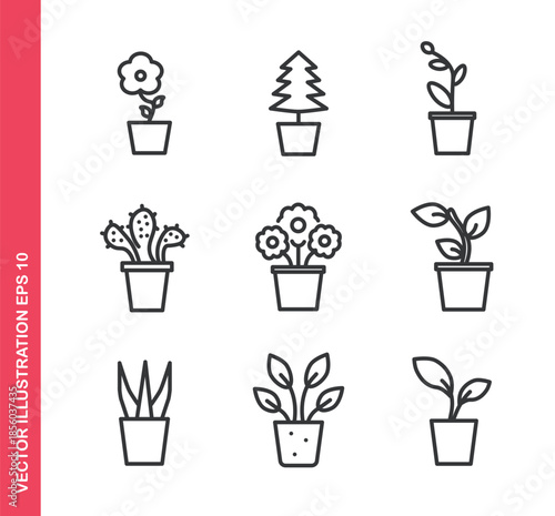 Plant icon. Outline icons collection. Editable stroke.