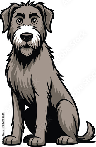 Cute cartoon a illustrator vector Irish Wolfhound