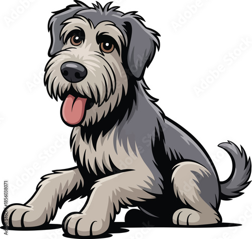 Cute cartoon a illustrator vector Irish Wolfhound
