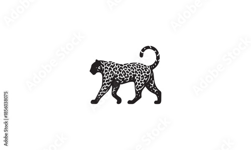 Leopard Silhouette Design – Wild Big Cat Animal Vector Illustration