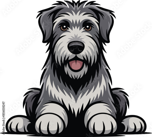 Cute cartoon a illustrator vector Irish Wolfhound