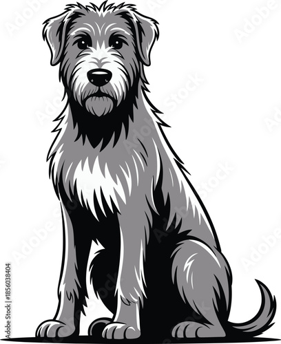 Cute cartoon a illustrator vector Irish Wolfhound