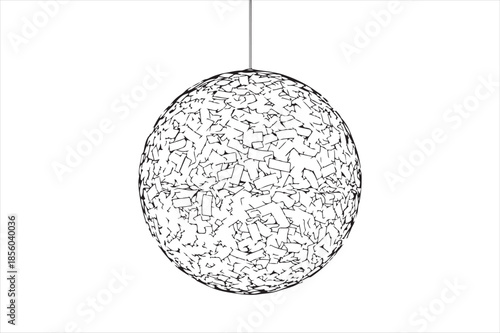 Intricate wire sphere pendant lamp