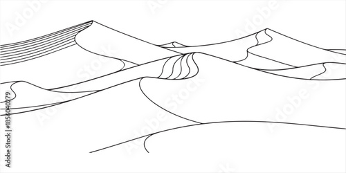 Abstract line art landscape