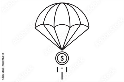 Parachute with dollar symbol