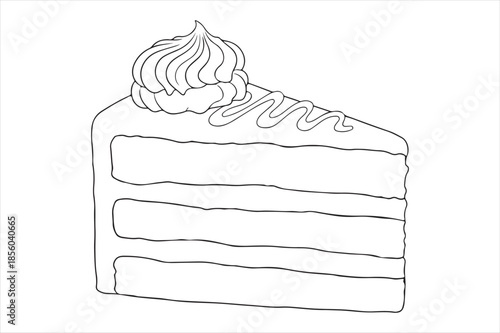 Delicious layered cake slice