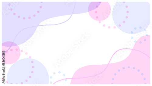 淡いパステルの流体シェイプ フレーム背景 紫 ピンク