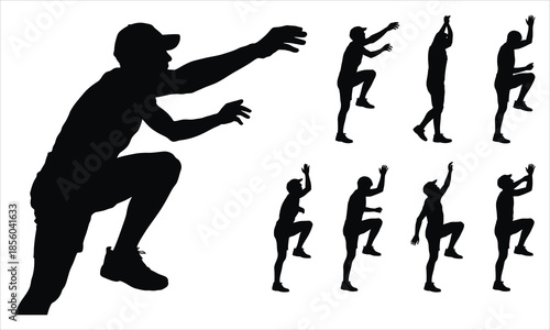 Dynamic human figure in an active reaching and climbing motion demonstrating determined effort