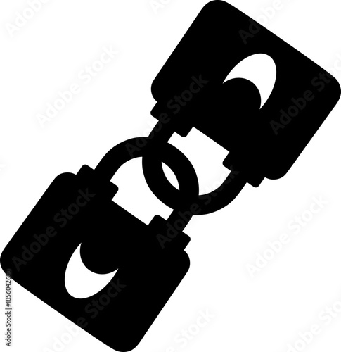 Handcuffs Icon – Minimalist Symbol of Restraint, Law Enforcement, and Security for UI and Graphic Design