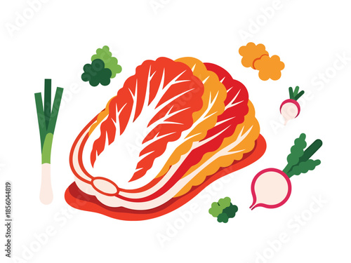 Fresh Napa Cabbage and Vegetables Arrangement for Culinary Inspiration