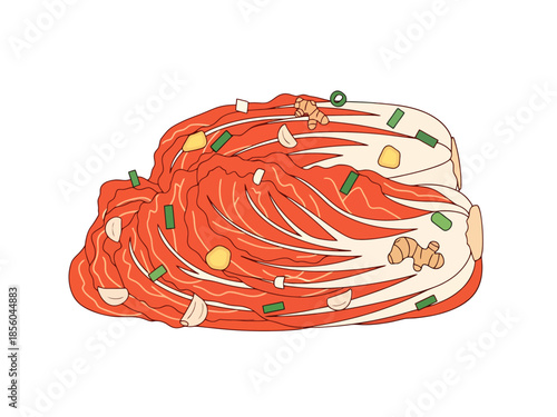 Fermented Napa Cabbage Culinary Ingredient with Garlic and Ginger