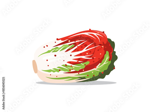 Fresh Napa Cabbage Halved with Ripe Red and Green Spicy Marinade