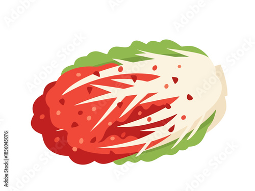 Napa Cabbage with Spicy Seasoning Preparation for Fermentation or Culinary Use