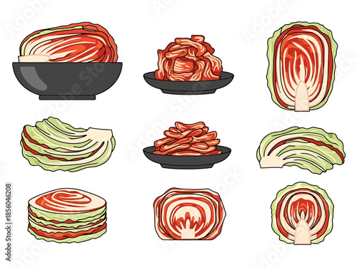 Fermented Cabbage Dish Assortment Culinary Presentation