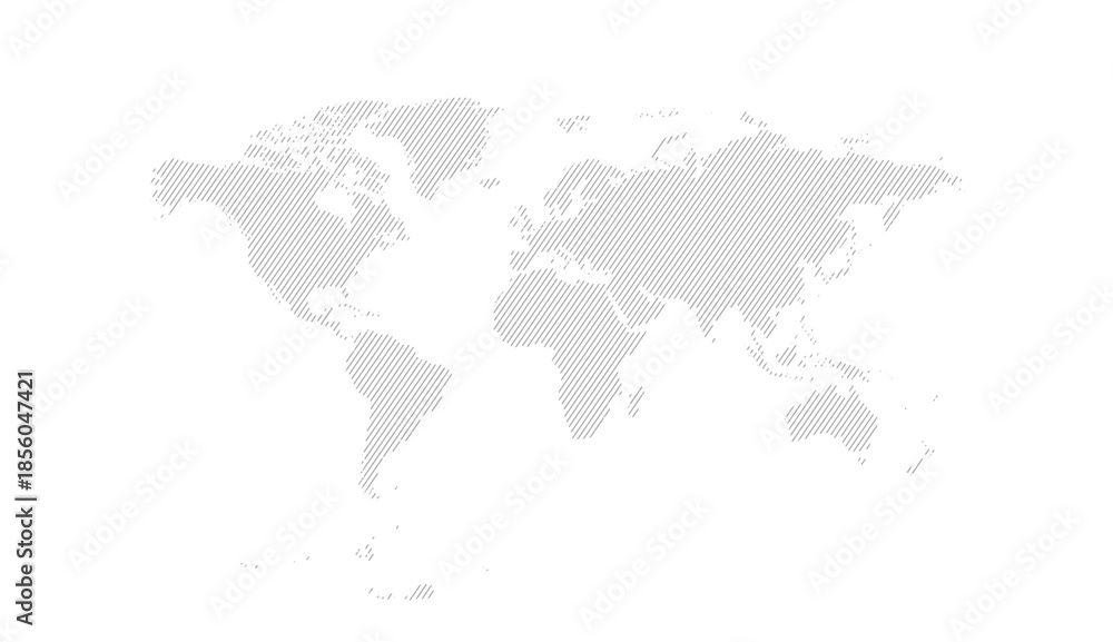 Obraz premium Strip world map vector illustration on white background