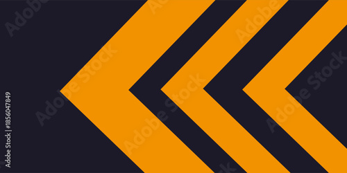 Black abstract wide horizontal banner with arrows and angles. Dark modern sporty bright futuristic abstract background. EPS10 wide vector illustration.