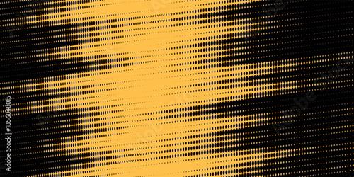 Yellow and dark blue halftone dots gradient grunge texture background color pattern. Vector illustration.
