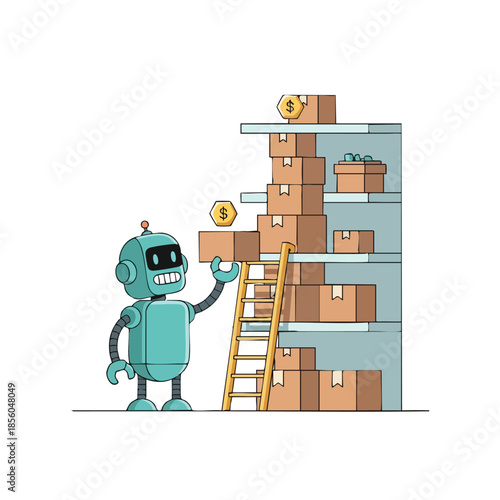 Robot stocking shelves warehouse automation logistics