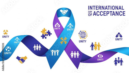 International day of acceptance, unity ribbon, diversity, inclusion, awareness, social issues, equality, acceptance, support, community, solidarity