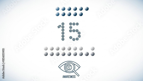 Raising awareness with a creative visual representation of the number thirteen with dots and an eye symbol