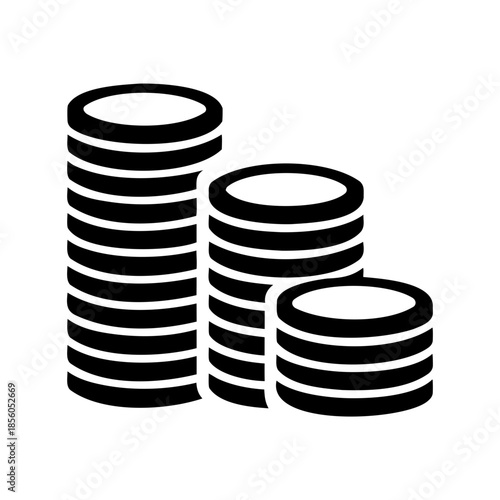 Stacked coins icon representing financial savings, wealth, and monetary growth