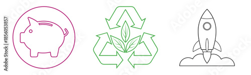 Simple Finance Growth Icons