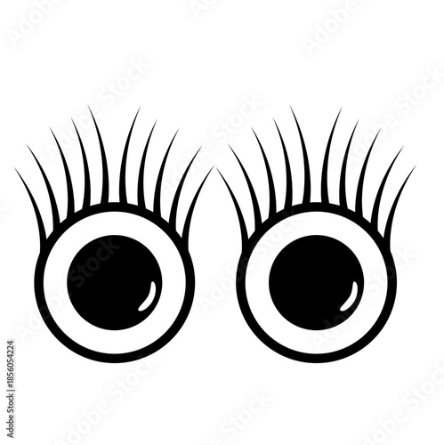 Cartoon eyes icon illustration 