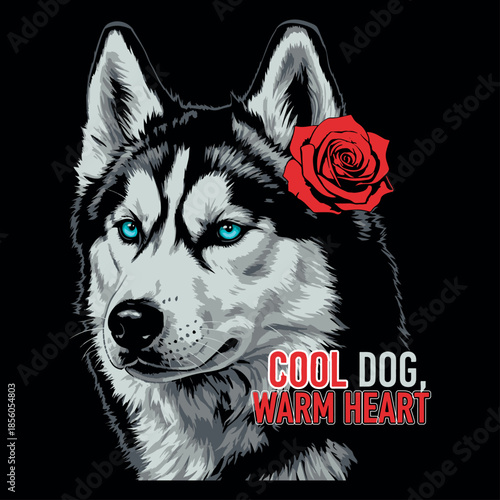 Cool Dog, Warm Heart Husky Tee