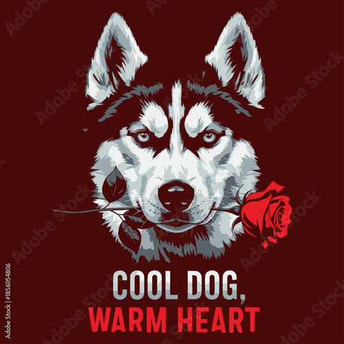 Cool Dog, Warm Heart Husky Tee