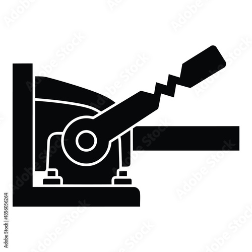 Automated assembly machine isolated on white background, Vector