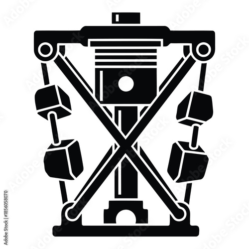 Illustrated engine piston isolated on white background, Vector