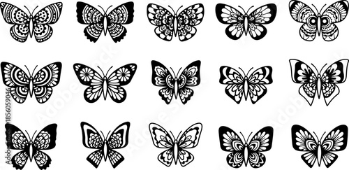 Monochrome Butterfly Species Collection