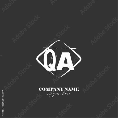 Vector QA illustration of a logo for a company background abstract