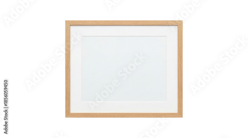 Square Natural Wood Picture Frame Mockup with White Mat isolated PNG with Transparent Background
