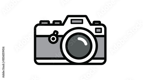 A detailed illustration of a classic camera, capturing moments with precision and style.