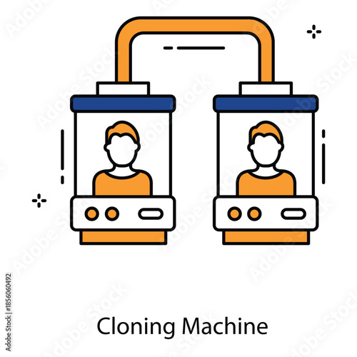 Cloning Machine Icon Depicting Futuristic Genetic Duplication Technology for Advanced Biotechnology