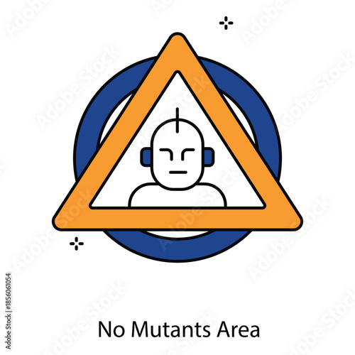 No Mutants Area Icon Showing Restricted Zone Warning For Hazardous Genetic Creatures