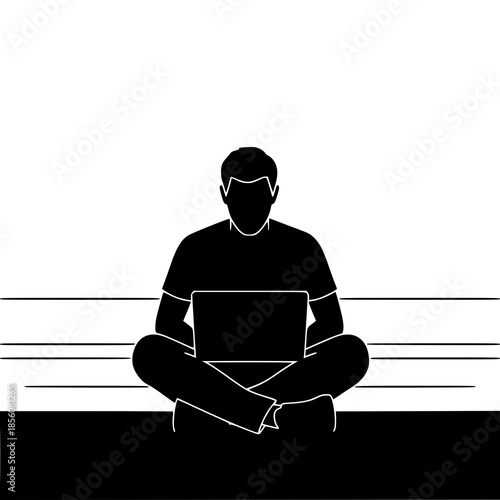 silhouette of a man sitting on a chair