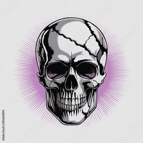 Intricate Skull Illustration for Modern Visual Artwork.