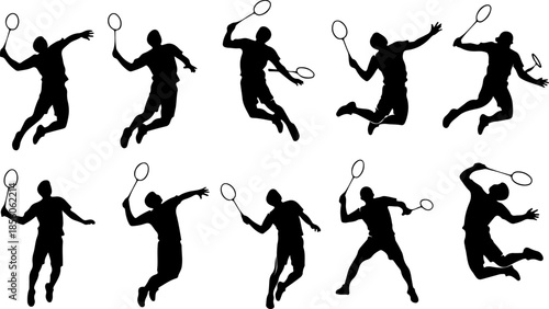 Badminton Shuttlecock Icon Set – Feather Shuttle Sports Symbols