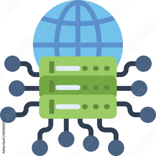 Hosting vector icon. Coding and programming icon flat style. perfect use for logo, presentation, website, and more. Modern icon design color style 