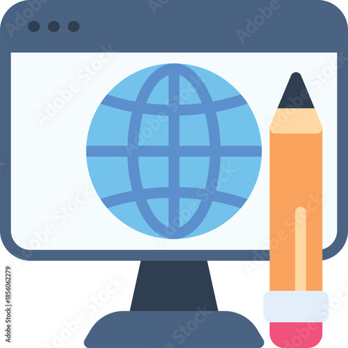 Web Design vector icon. Coding and programming icon flat style. perfect use for logo, presentation, website, and more. Modern icon design color style 