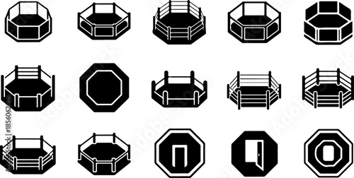 Professional Boxing and Martial Arts Stance Silhouettes