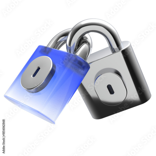 Double padlock icon, Two factor authentication, Dual security symbol