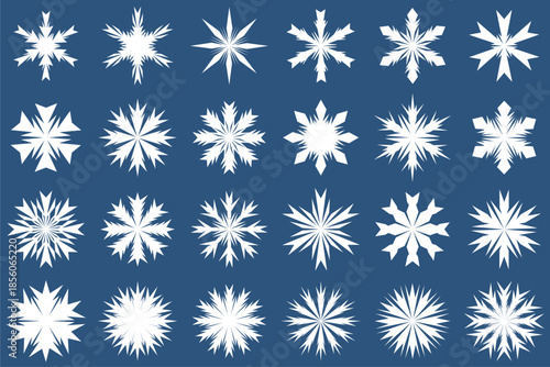Beautiful imaginative image of snowflakes to complement the winter background isolated on a blue background, vector